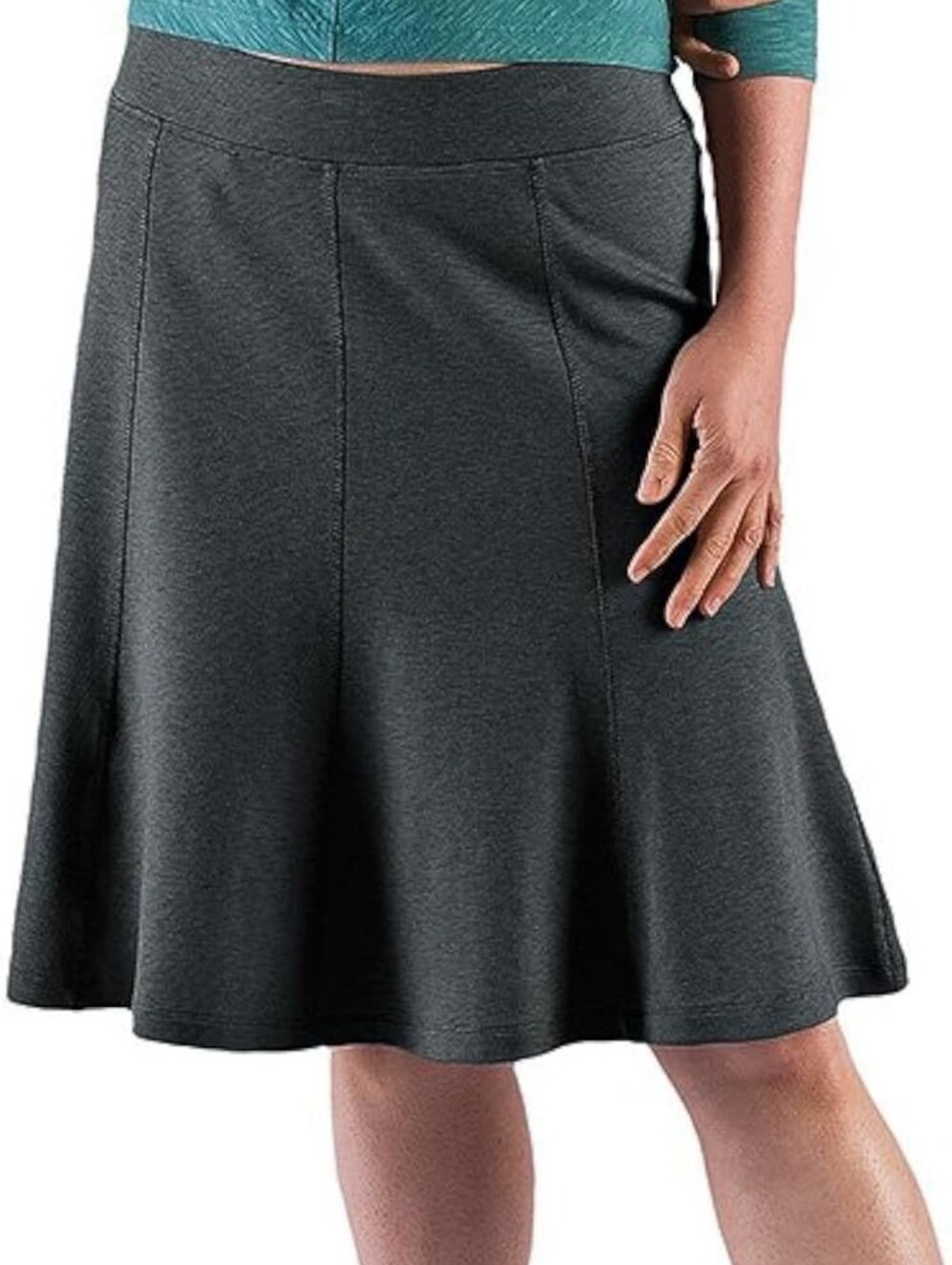 Horny Toad Chilena Flexcel Tencel Pull-On Knit A-Line Midi Skirt Gray Size XL